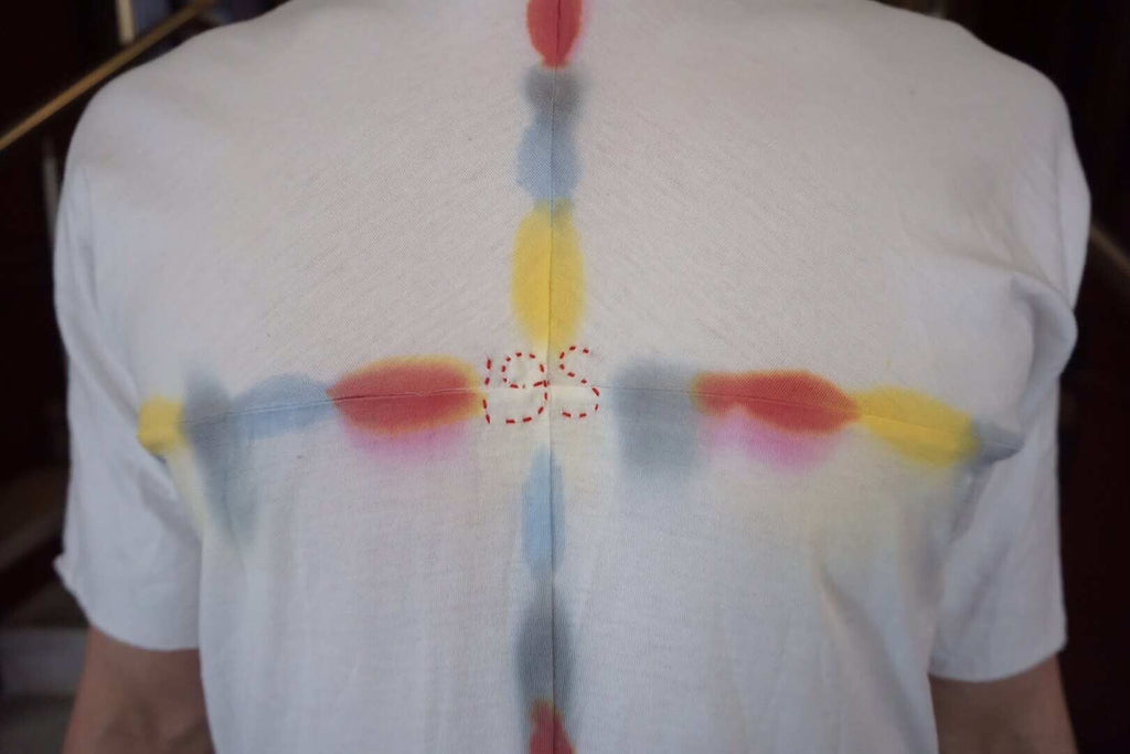 M.A+ SS19 White Color Spray Cross Cotton Short Sleeve Top