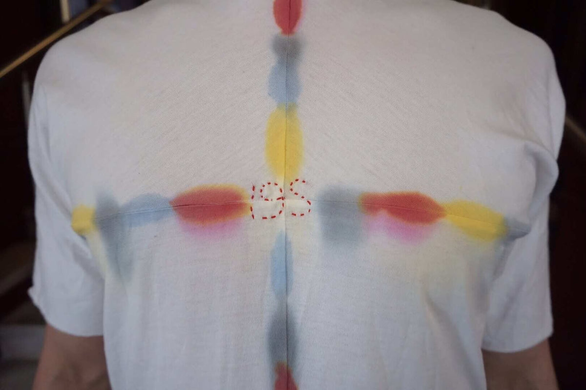 M.A+ SS19 White Color Spray Cross Cotton Short Sleeve Top