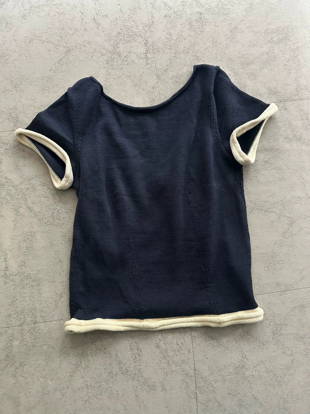 Comme Des Garcons 1997 Knit Short Sleeve Gray Wool Top