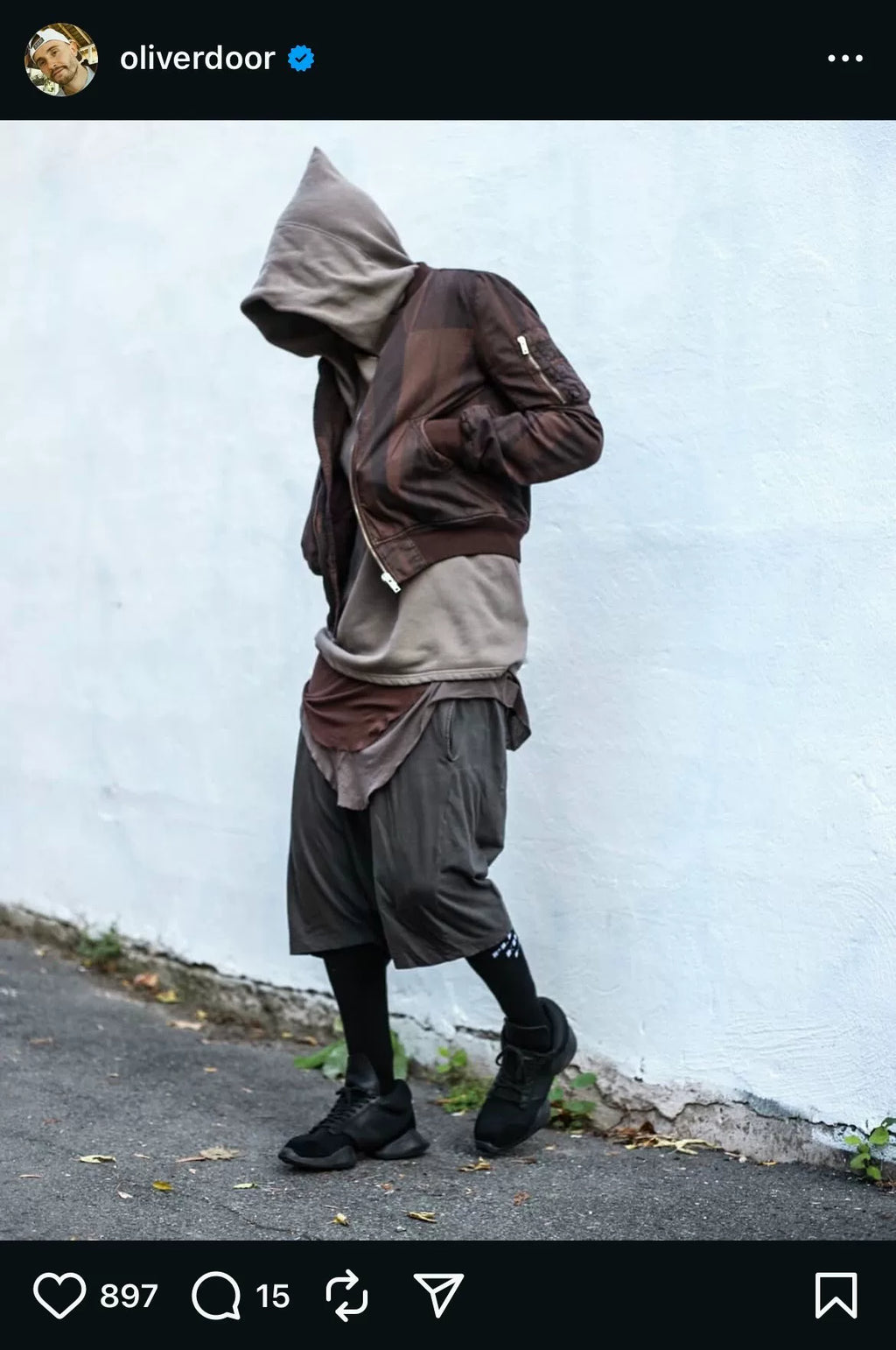 Rick Owens Pilot Cotton-Filled MA1 Bomber Jacket