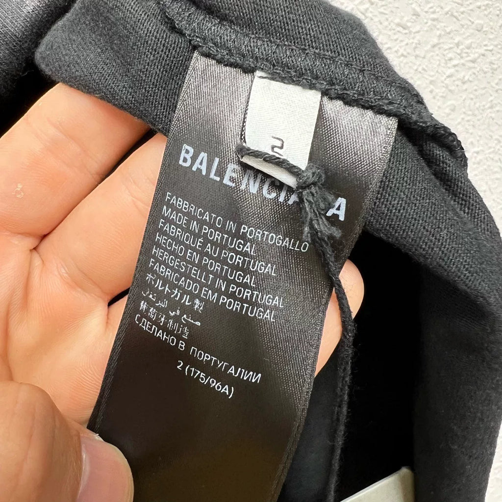 Balenciaga Black Mud‑Dyed Manchester United Short Sleeve Top