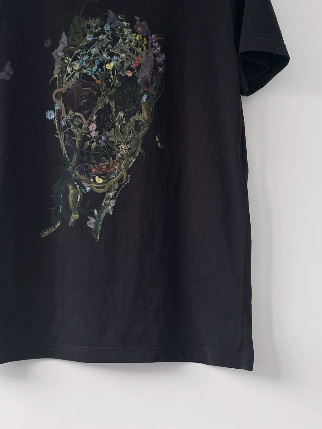 Alexnader McQueen｜SS2017 Skull and Flower Short Sleeve T-Shirt