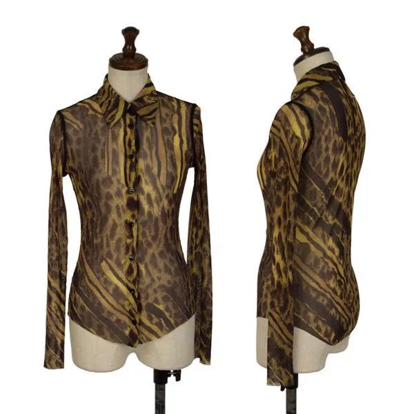 Jean Paul Gaultier Vintage Leopard Print Mesh Shirt