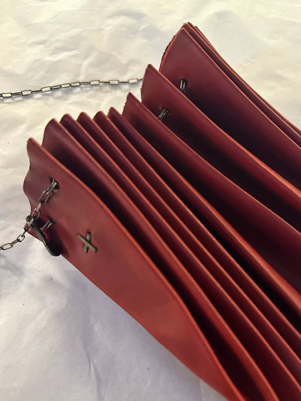 M.A+ SS22 Chilli small shell w/chain Vachetta Sterling Silver bag