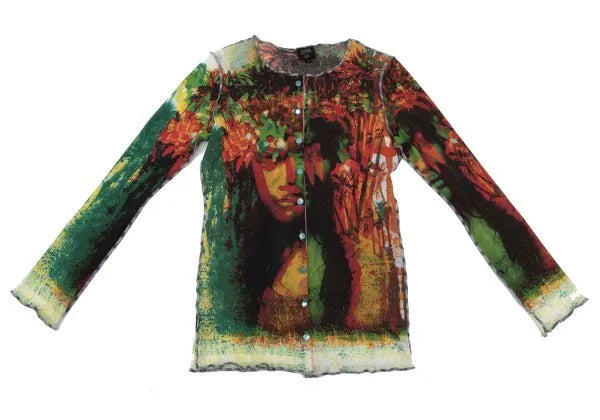 Jean Paul Gaultier Vintage Green Portrait Cardigan