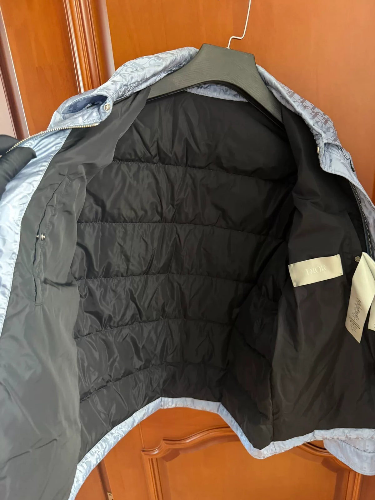 Dior Blue All-Over Logo Zip-Up Jacket