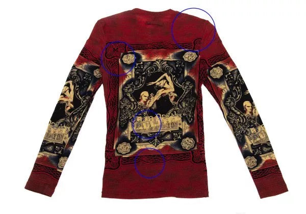 Jean Paul Gaultier Vintage Red Portrait Top