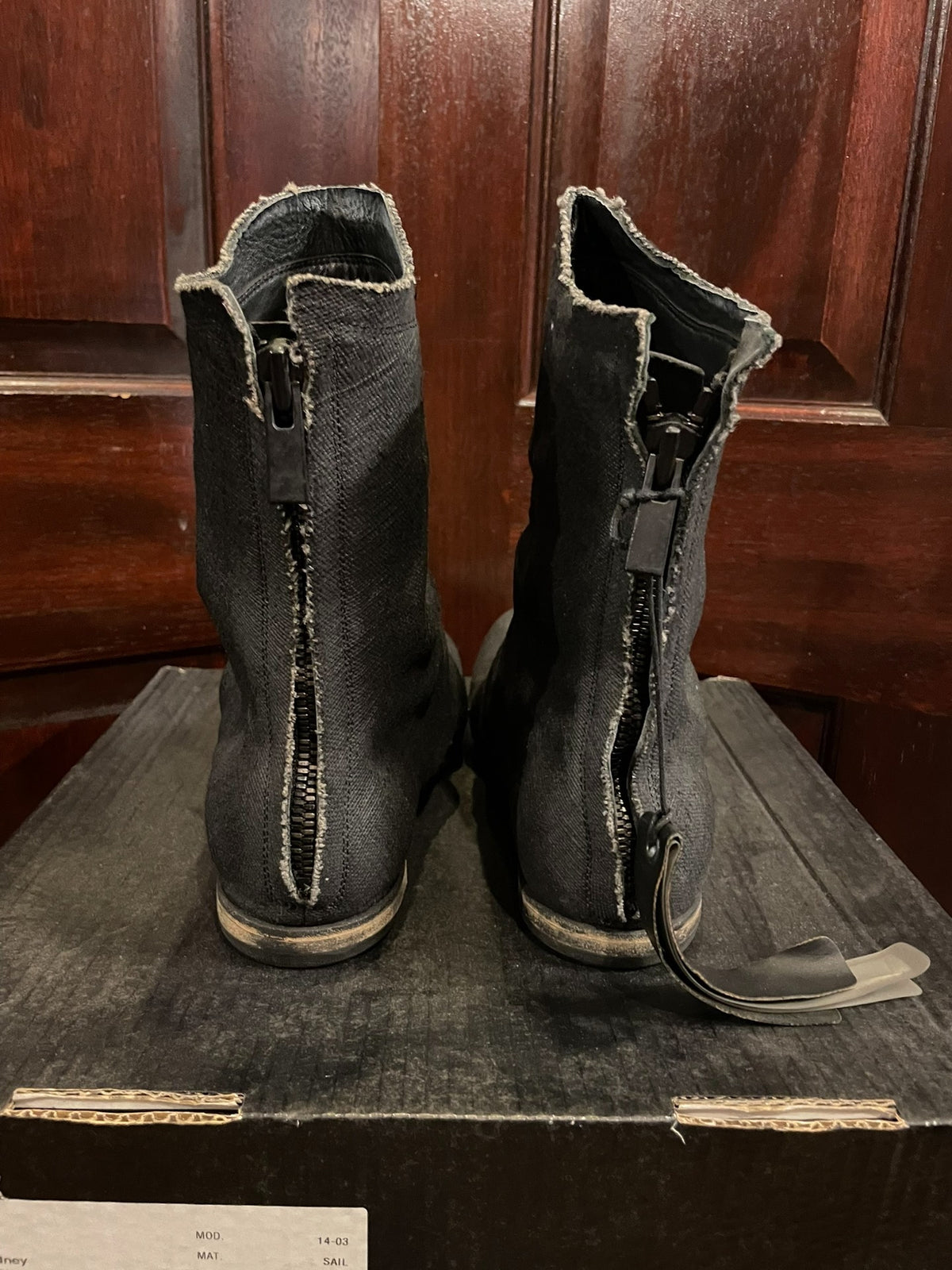 Layer-0 1.0H20B Sail Back Zip Black Royal Sailcloth Boots