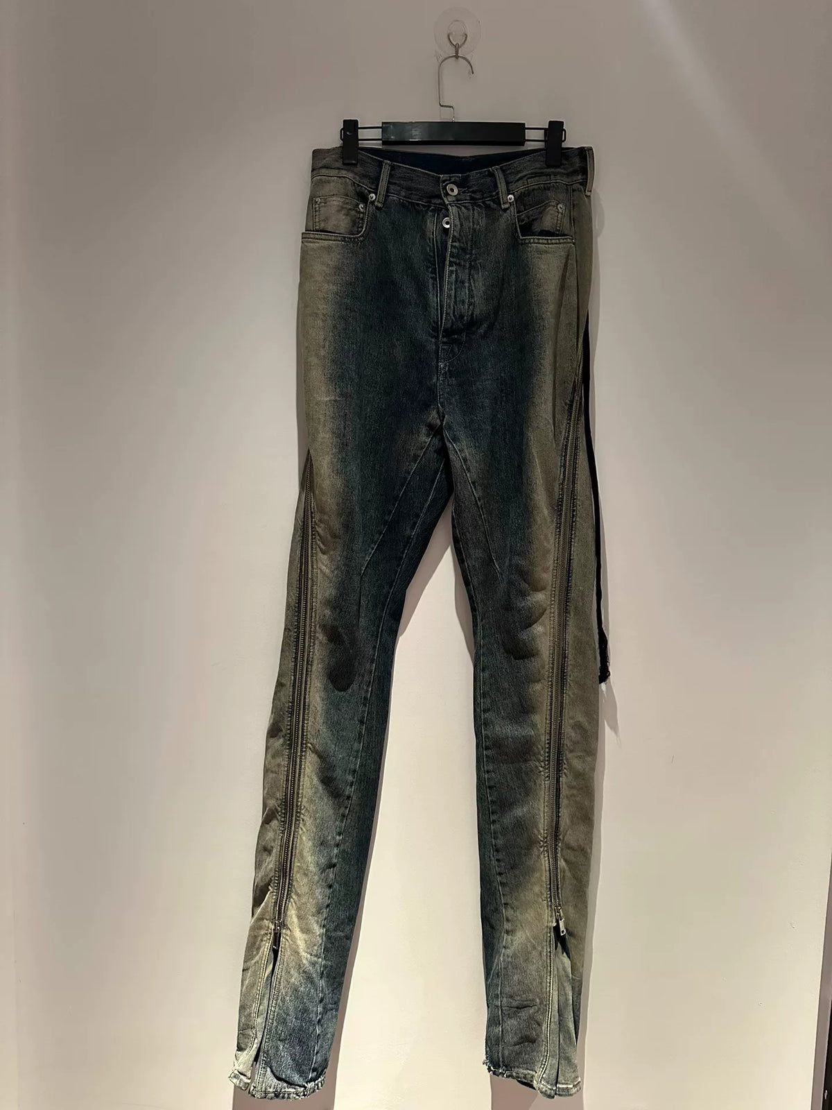 Rick Owens Drkshdw Zip Gradient Blue Banana Pants