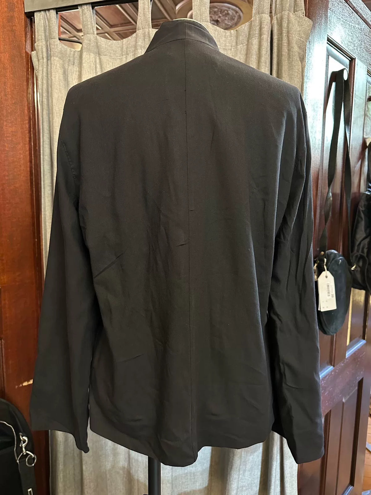 Christophe Lemaire Black Belted Cotton Viscose Coat
