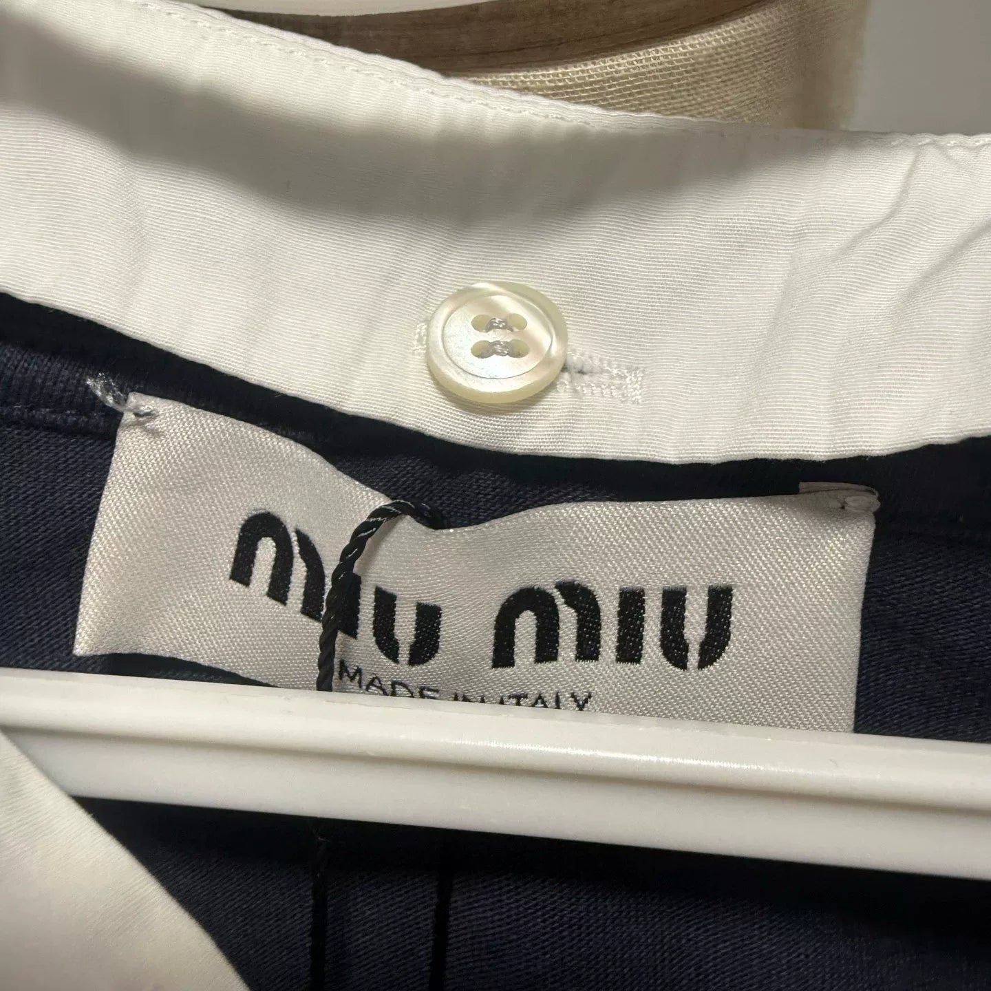 Miu Miu Embroidered Logo Short Sleeve Shirt