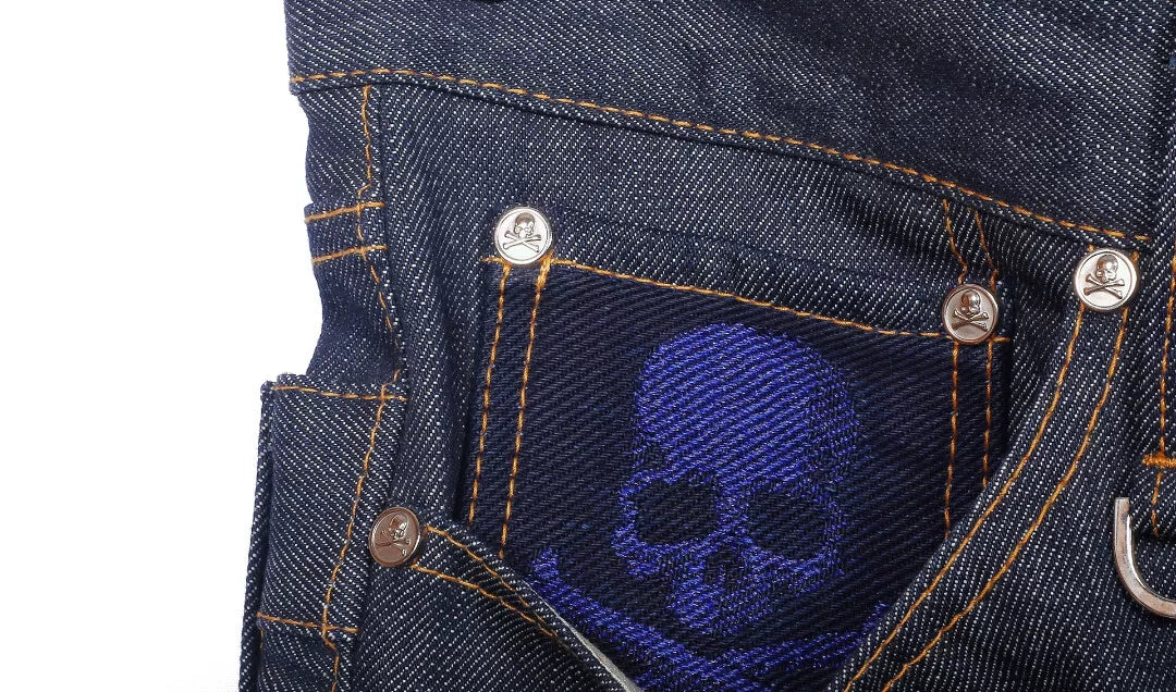Mastermind Japan Rhinestone Mainline 14SS Gold Isetan On Jeans