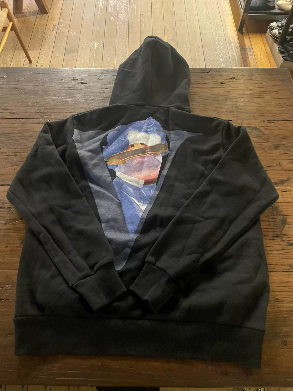 Undercover × VALENTINO Time Traveler Print Hooded Cotton Sweater
