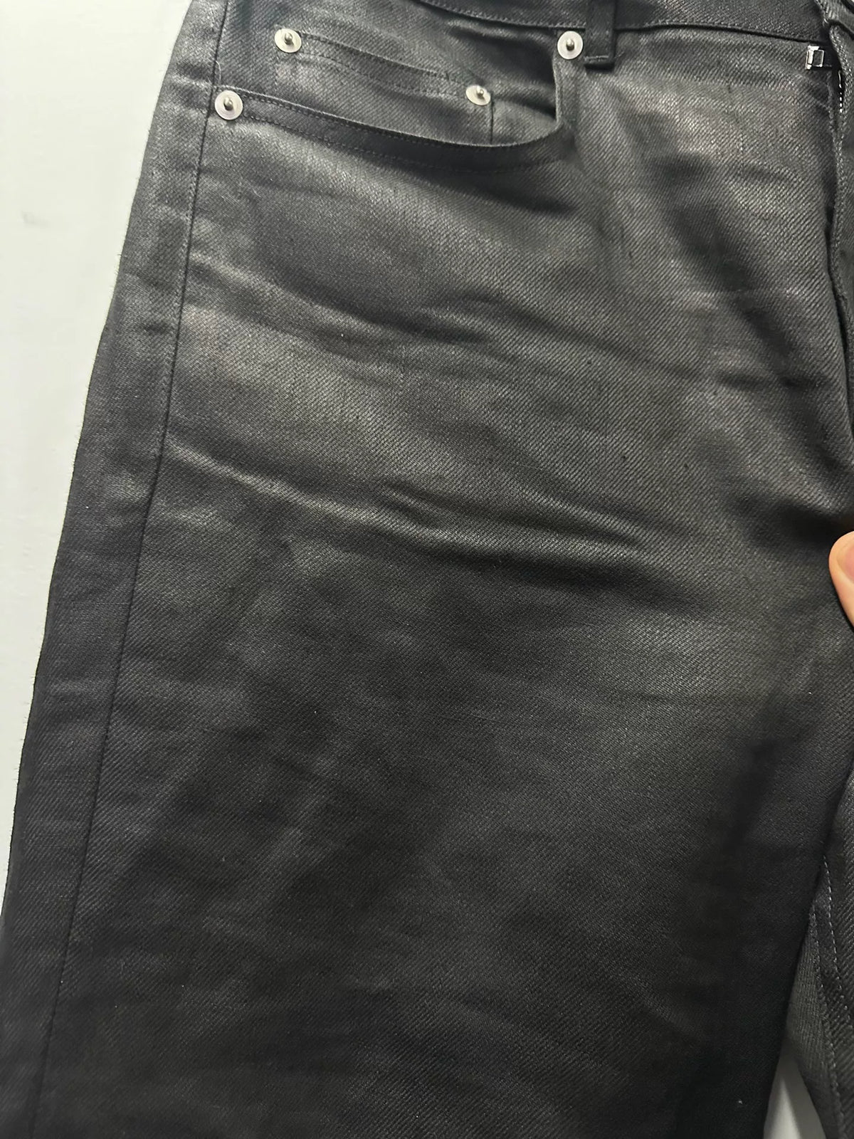 Rick Owens Geth Cut twill linen material straight-leg fit pants