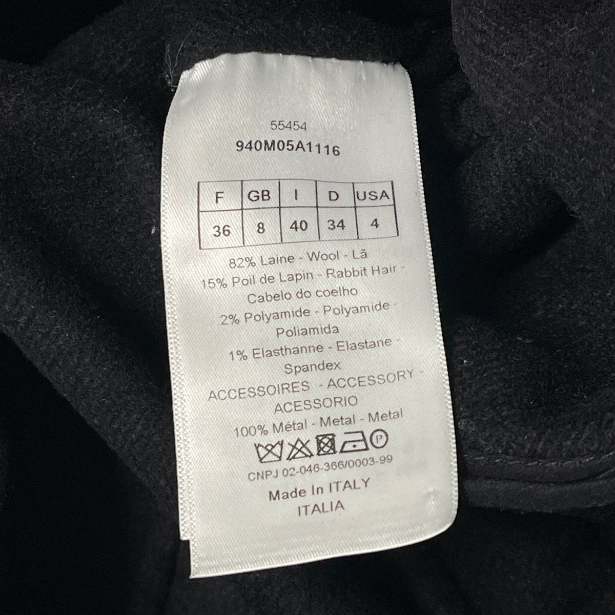 Dior Wool Rabbit Hair Blend Coat