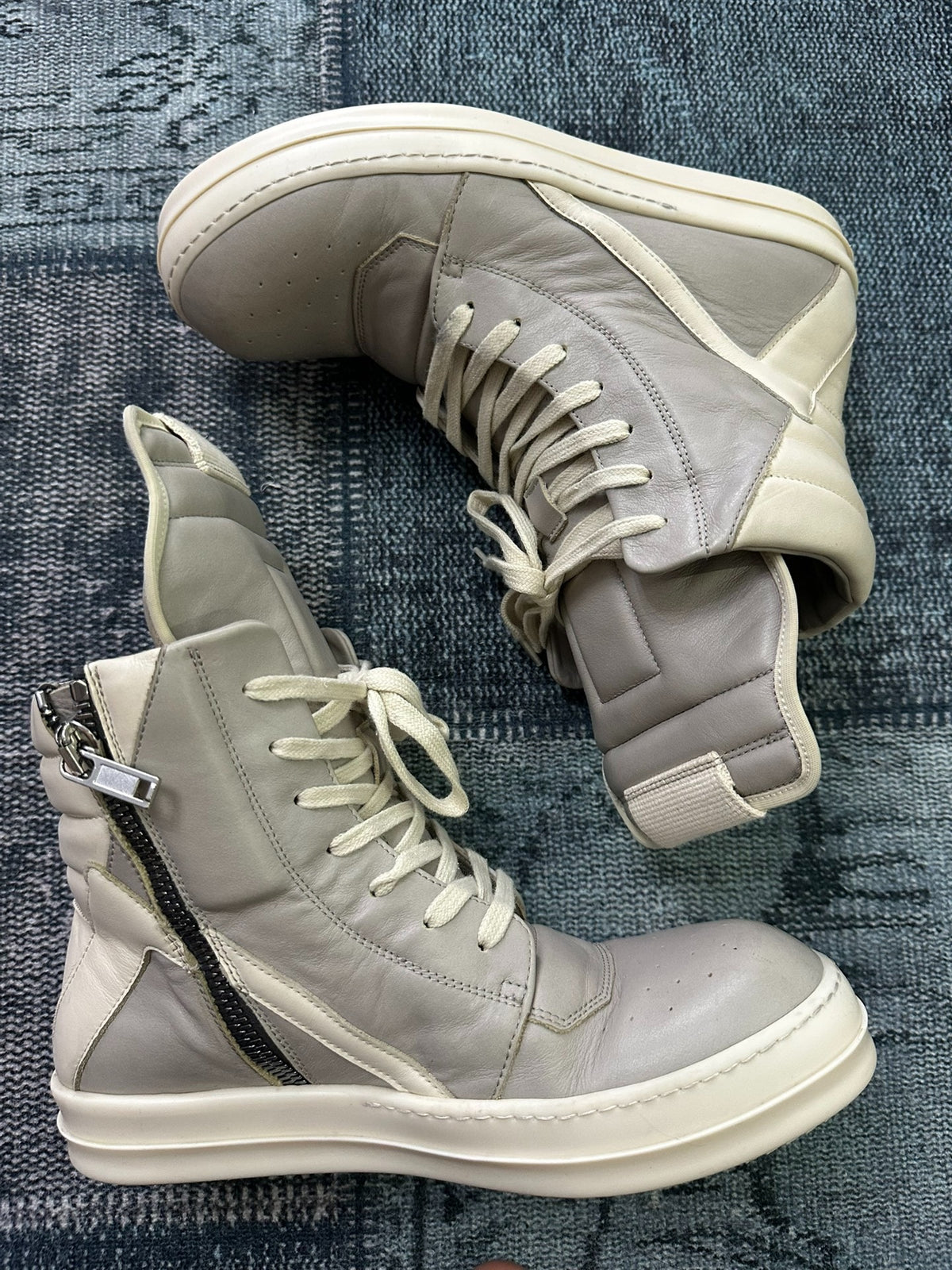 Rick Owens Inverted-Triangle Gray Sneakers