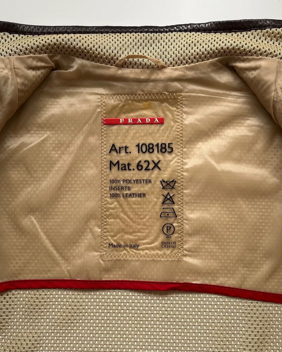 Prada 2000s Leather Panel Nylon Zip-Up Jacket