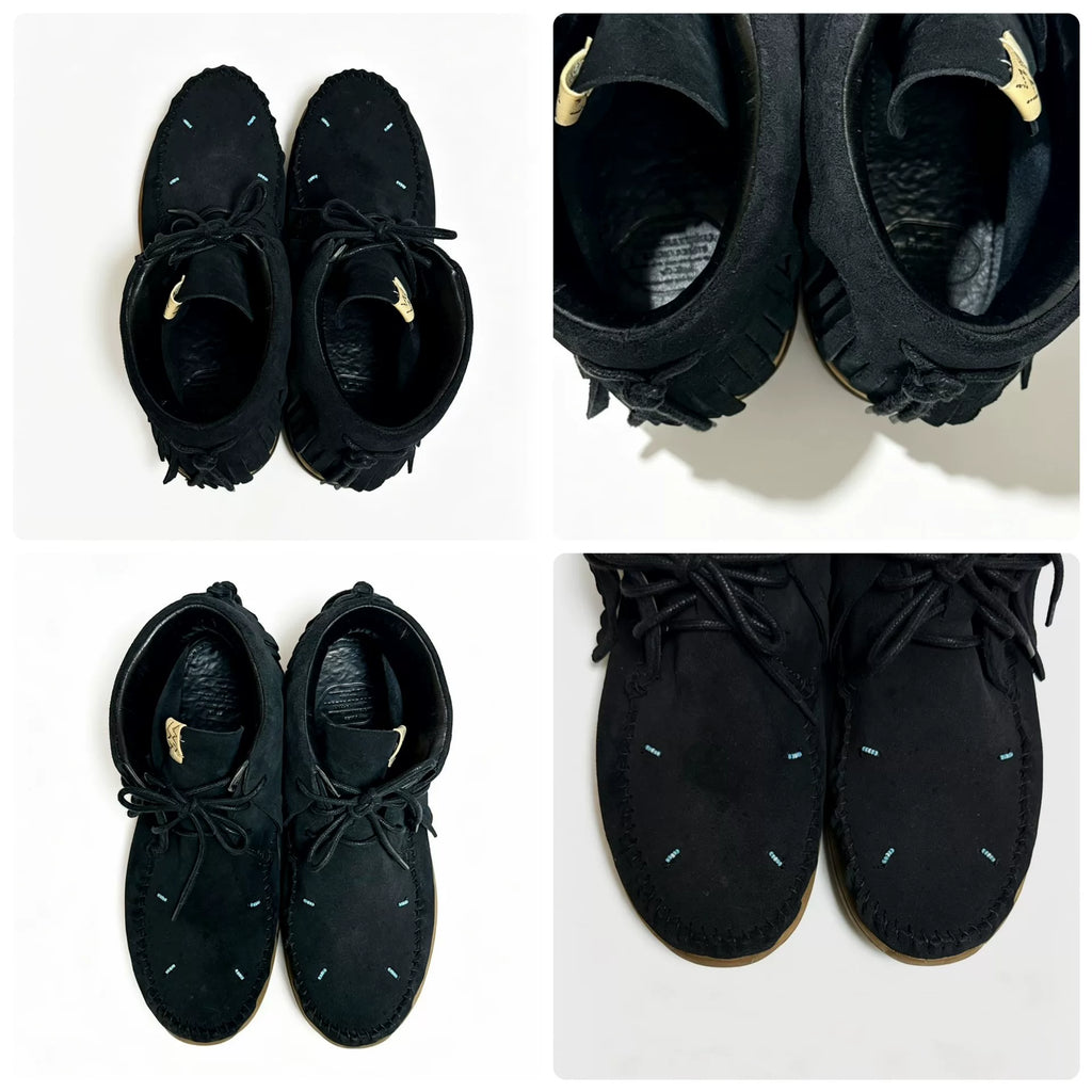 Visvim 22AW Fbt Shaman-Folk Fringe Leather Black Boots