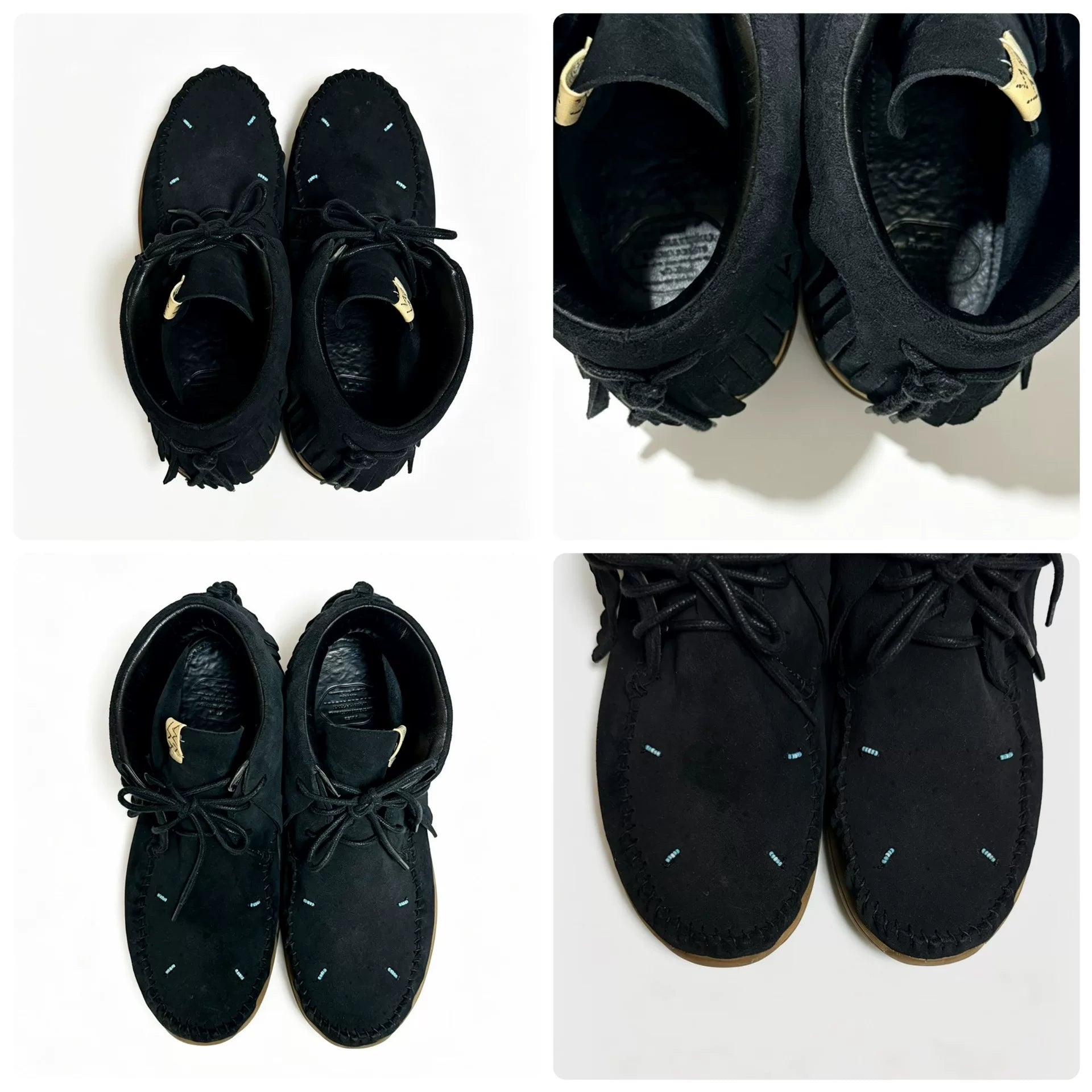 Visvim 22AW Fbt Shaman-Folk Fringe Leather Black Boots