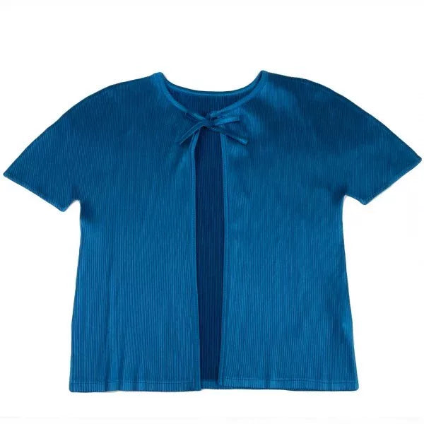 Issey Miyake Vintage Blue Pleated Cardigan