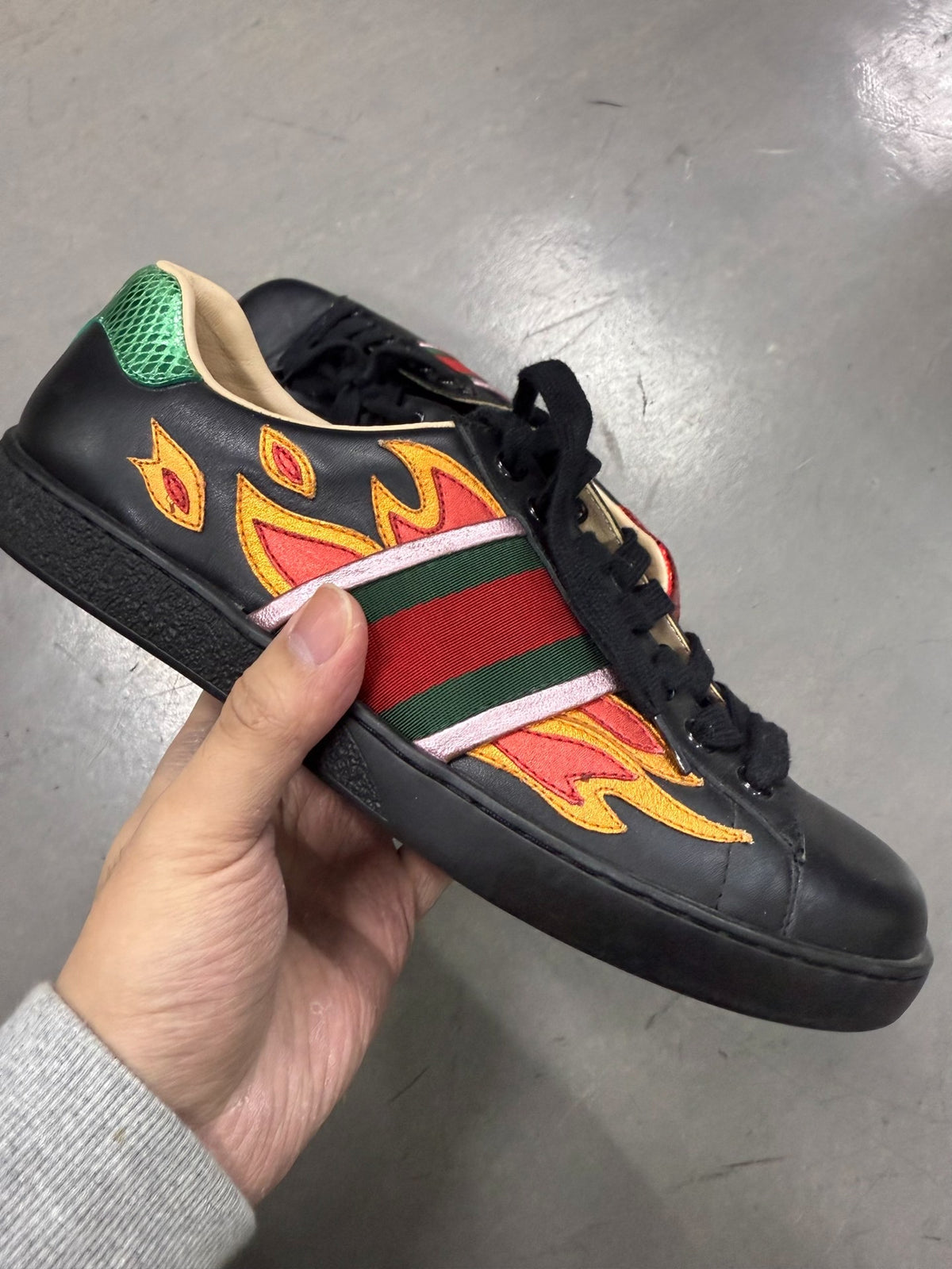 Gucci Black Flame Ace Sneakers