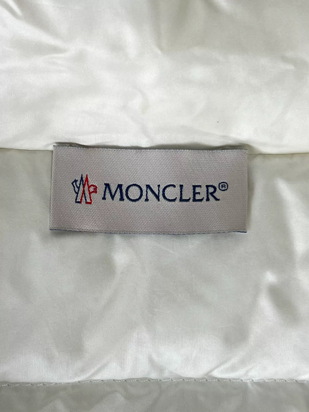 Moncler White Wool-Panel Down Jacket