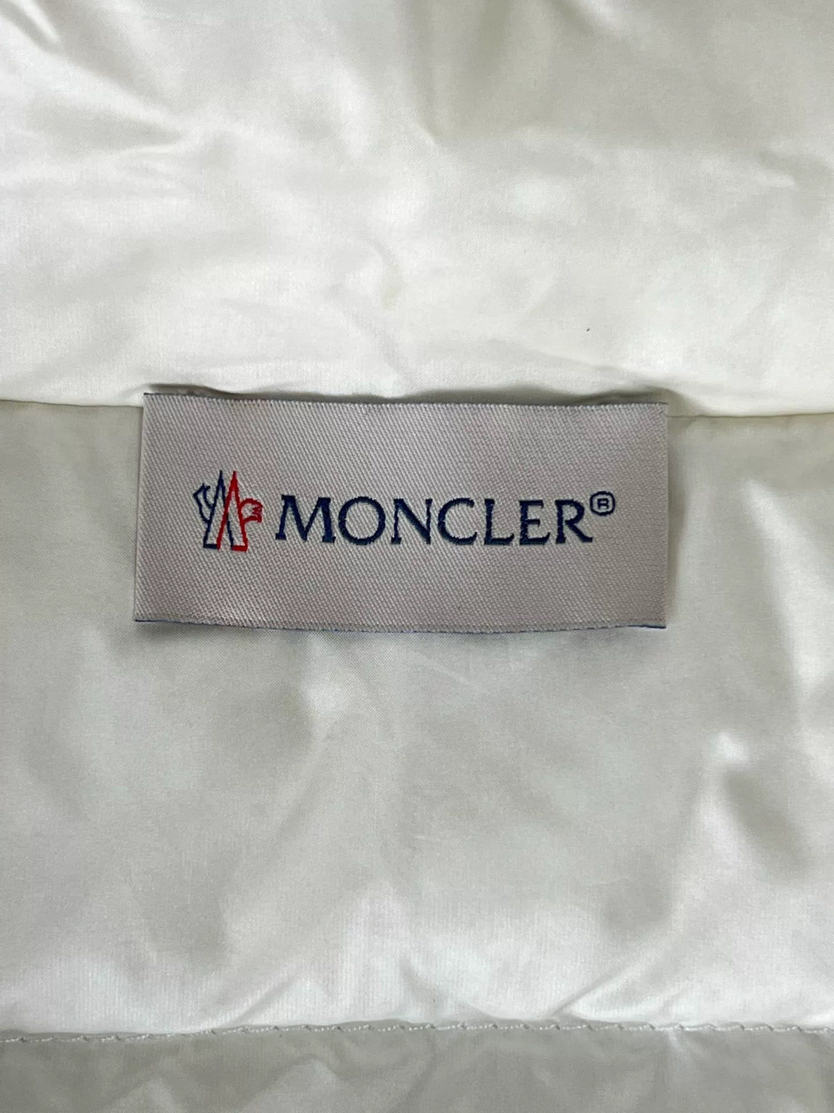 Moncler White Wool-Panel Down Jacket