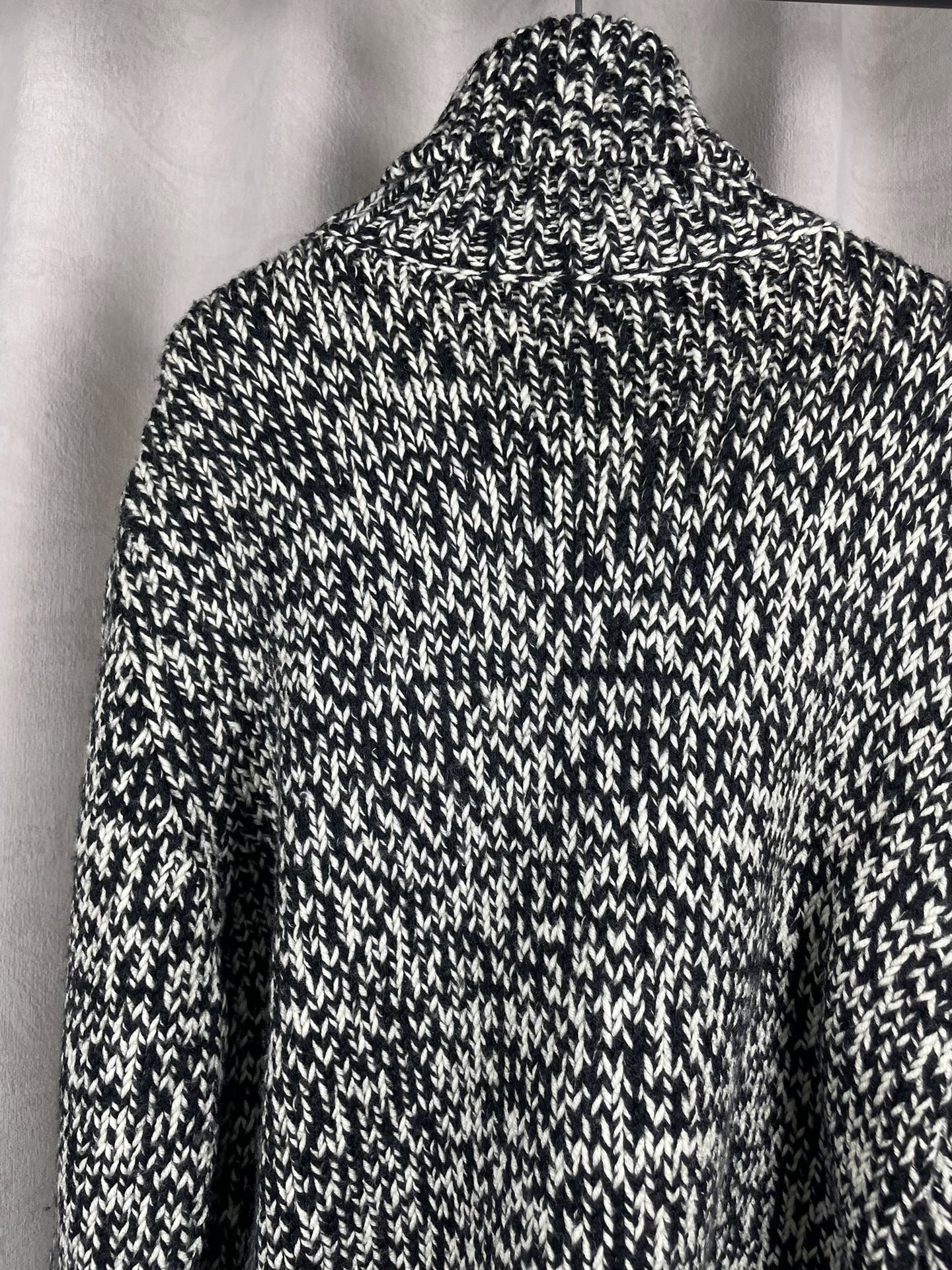Saint Laurent 17FW Black White Knit Snowflake Turtleneck Sweater