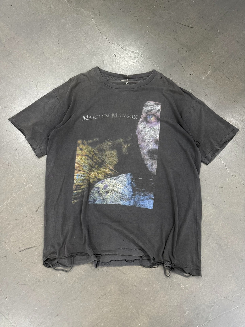 90s Marilyn Manson Short Sleeve Distressed Top