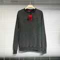Gucci Embroidered Logo Washed Distressed Cotton Gray Hoodie