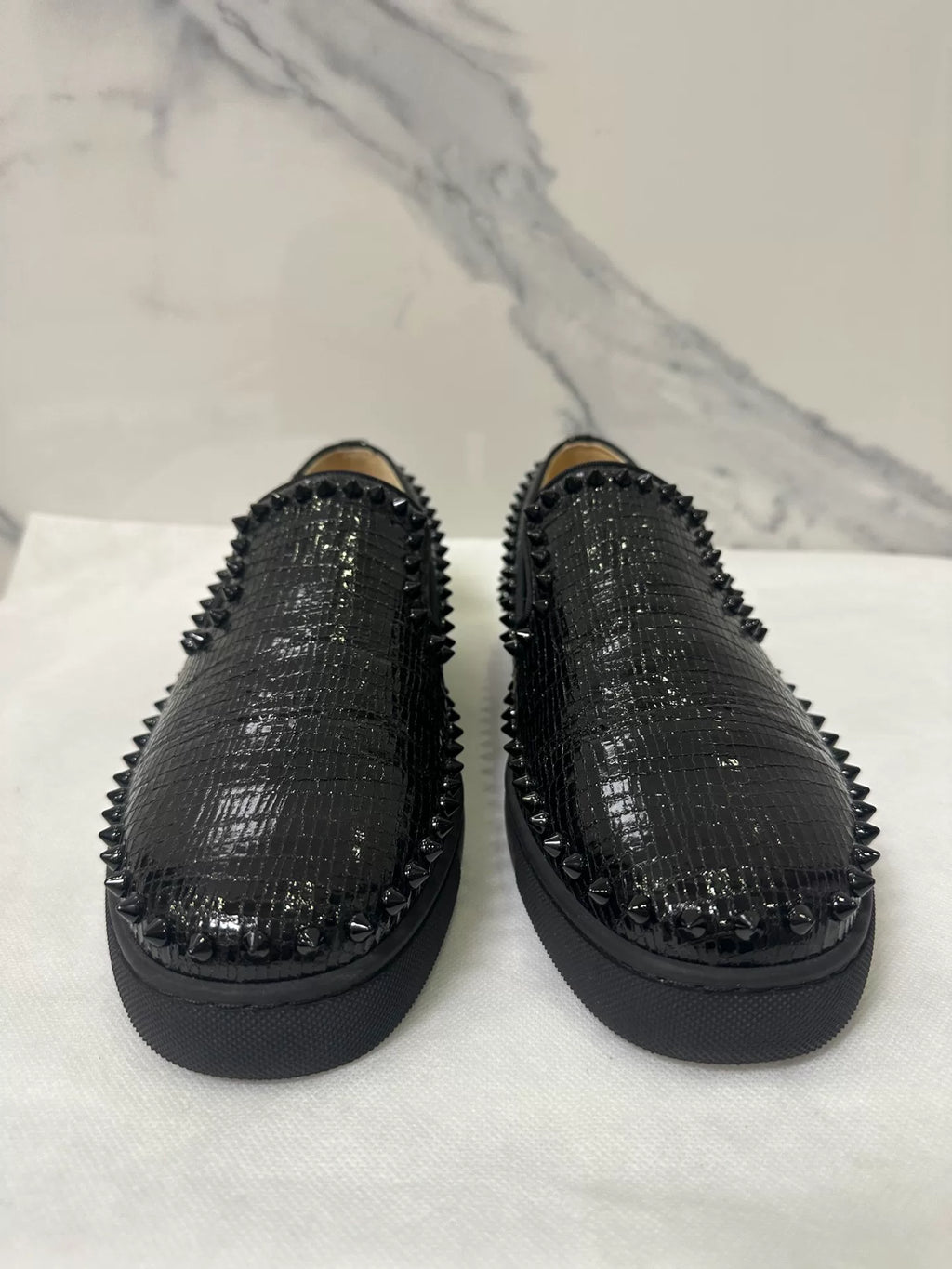 Christian Louboutin Black Pik Boat Loafers