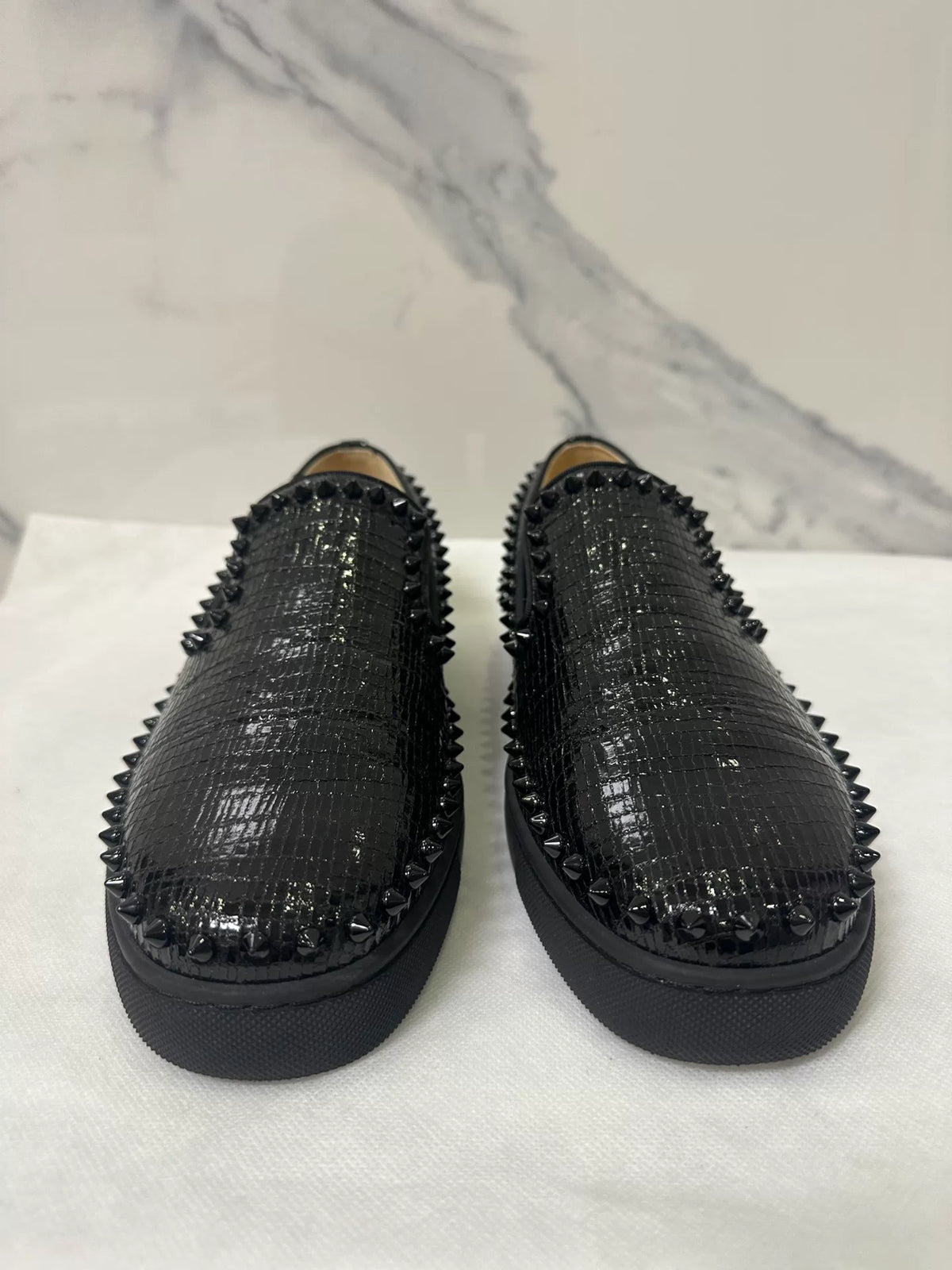 Christian Louboutin Black Pik Boat Loafers