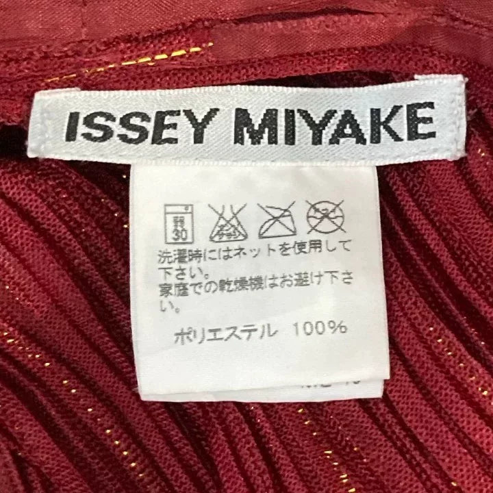 Issey Miyake AW09 Red Gold Thread Pleated Top
