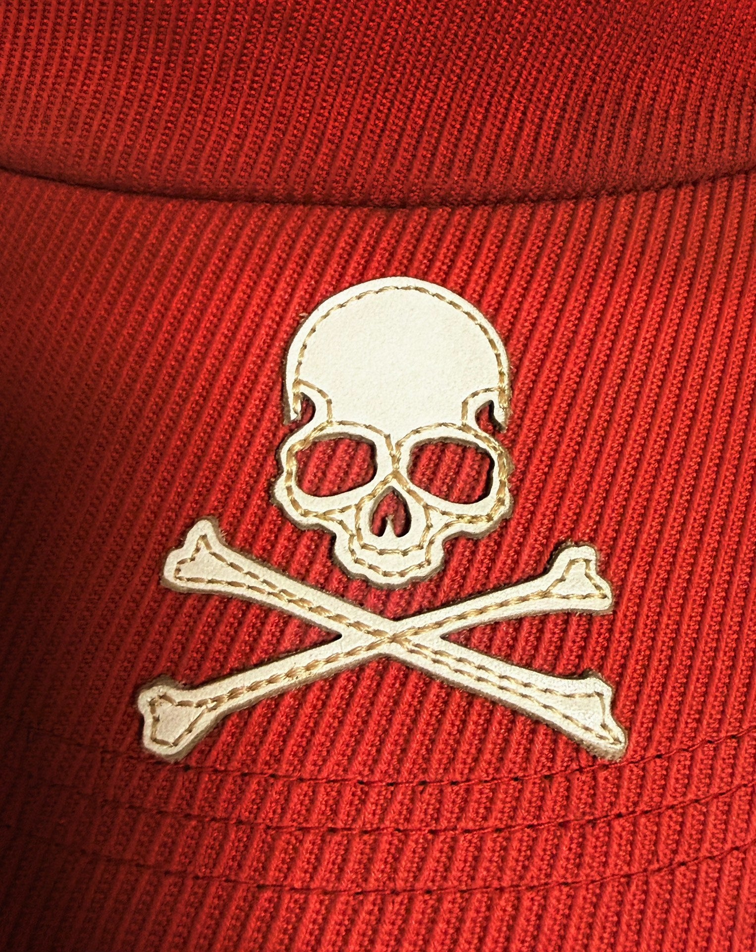 Mastermind Japan Mainline Red Baseball Skull Leather Patch Cap