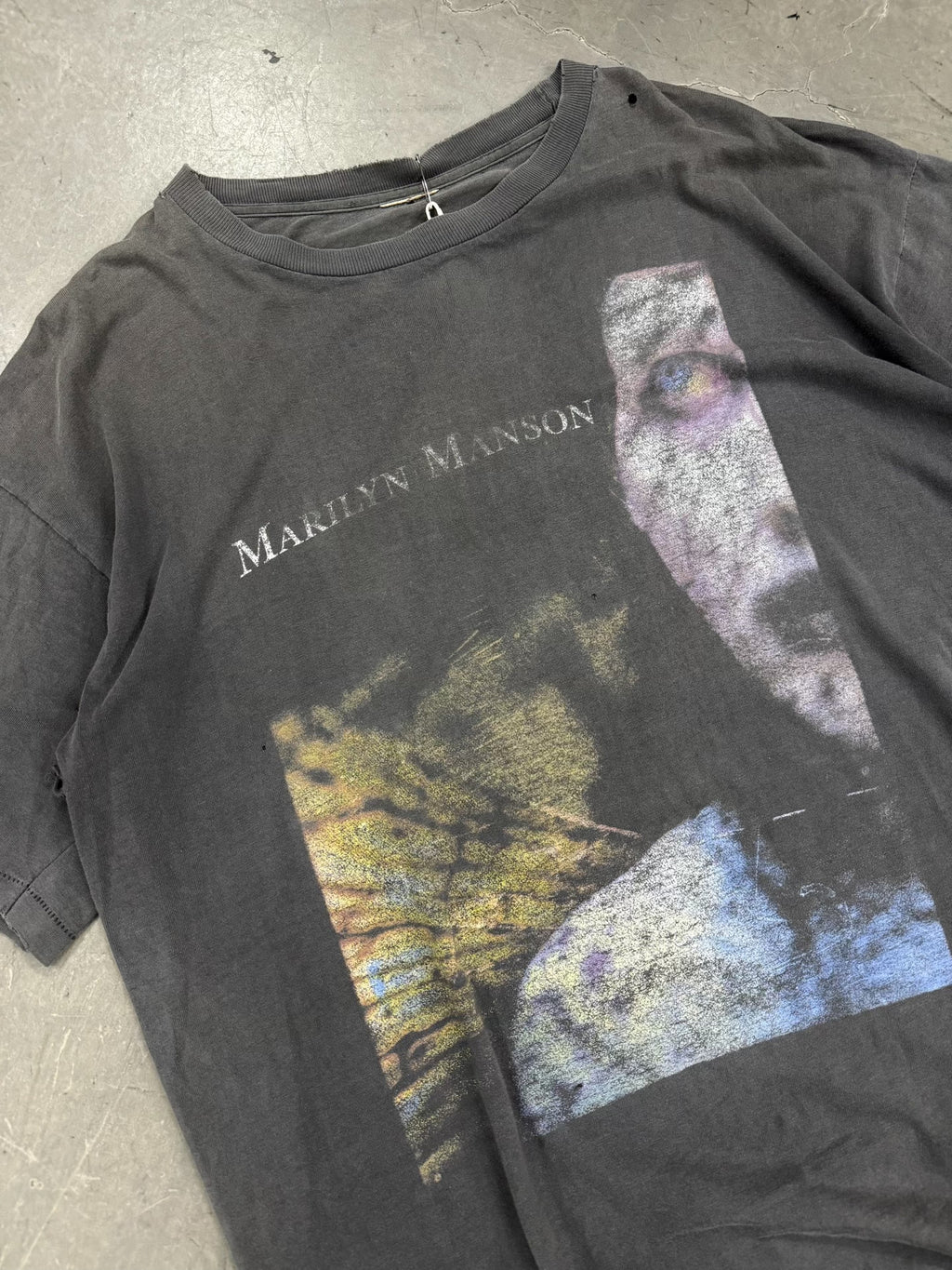 90s Marilyn Manson Short Sleeve Distressed Top