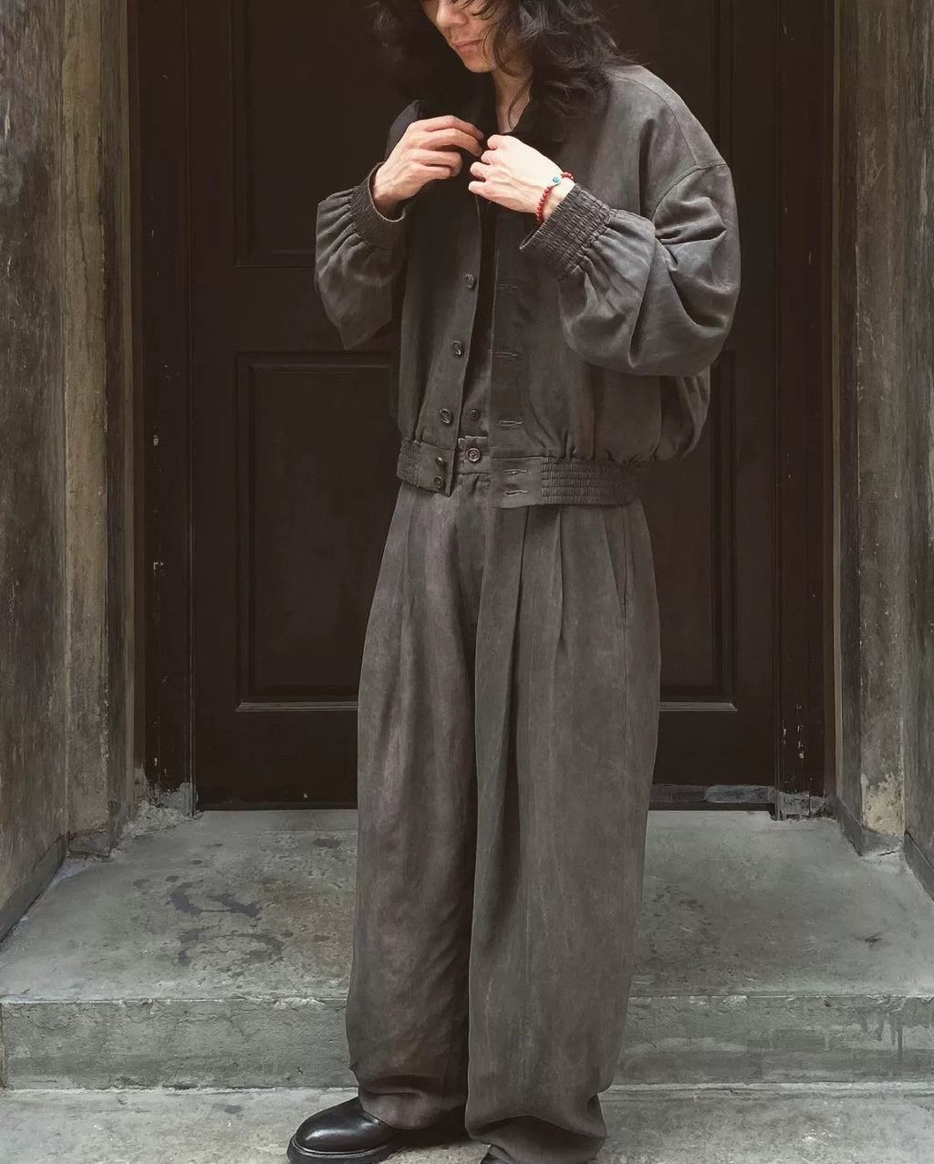 Ziggy Chen 25ss Cold-Dyed Patterned Washed Wide-Leg Trousers