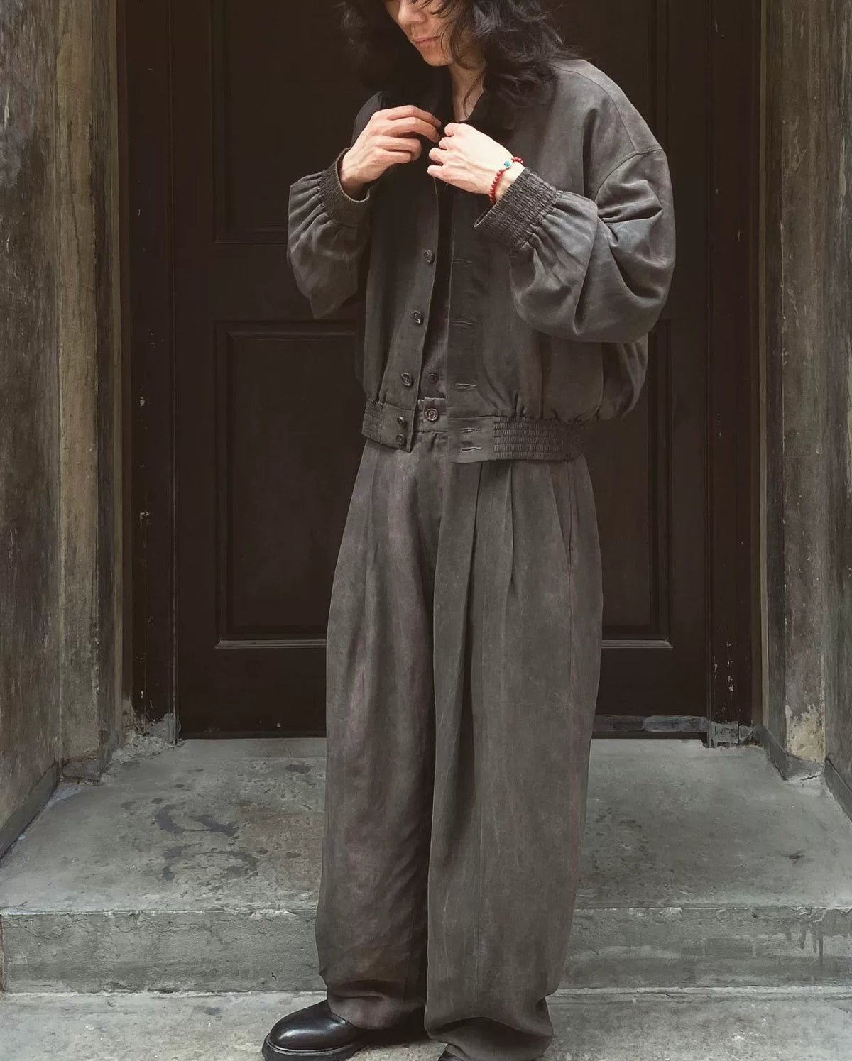 Ziggy Chen 25ss Cold-Dyed Patterned Washed Wide-Leg Trousers