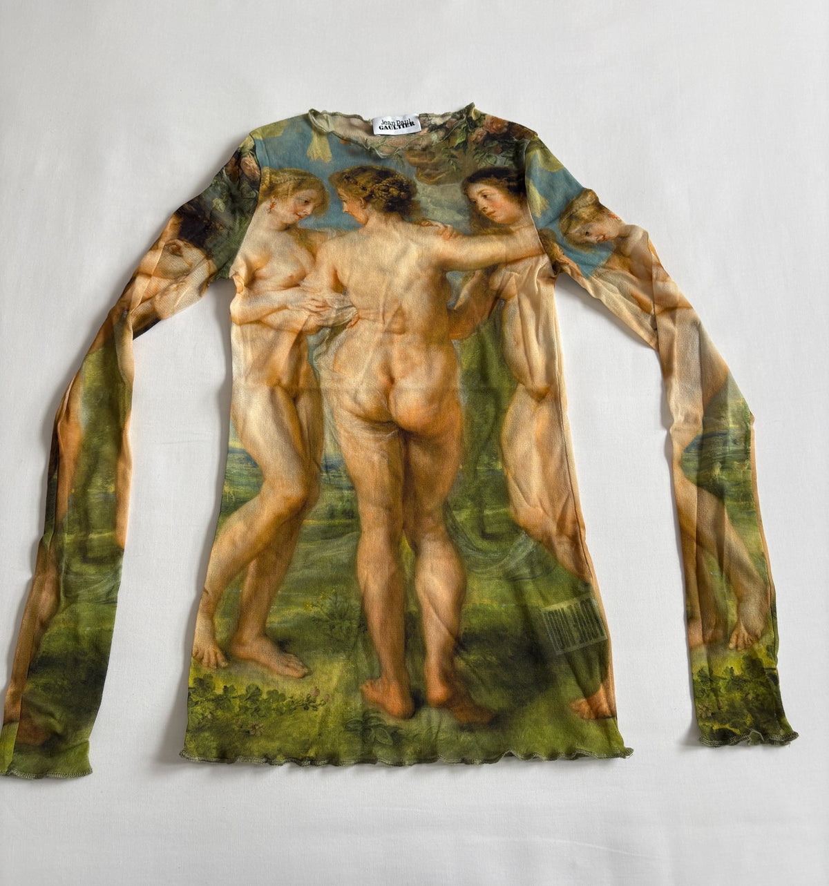 Jean Paul Gaultier Mesh Top Gaultier Hui Mei Three Goddesses Portrait Mesh Top
