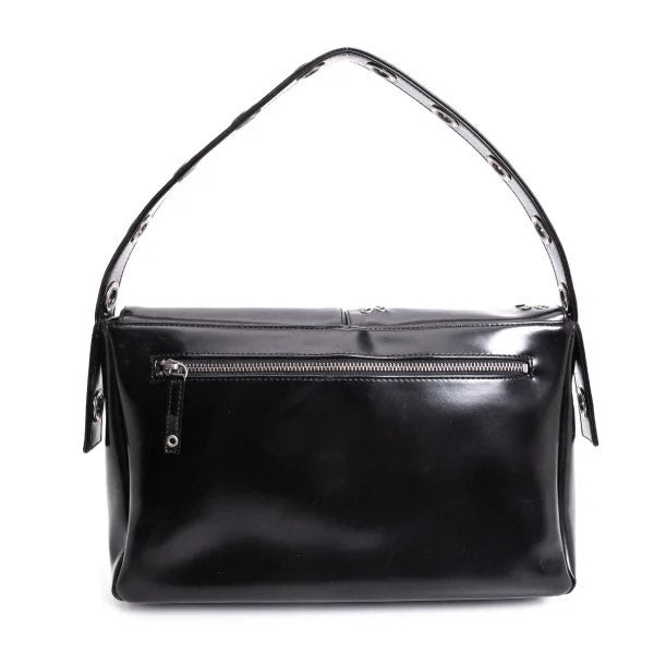 Jean Paul Gaultier Black leather rivet‑decorated under‑arm bag