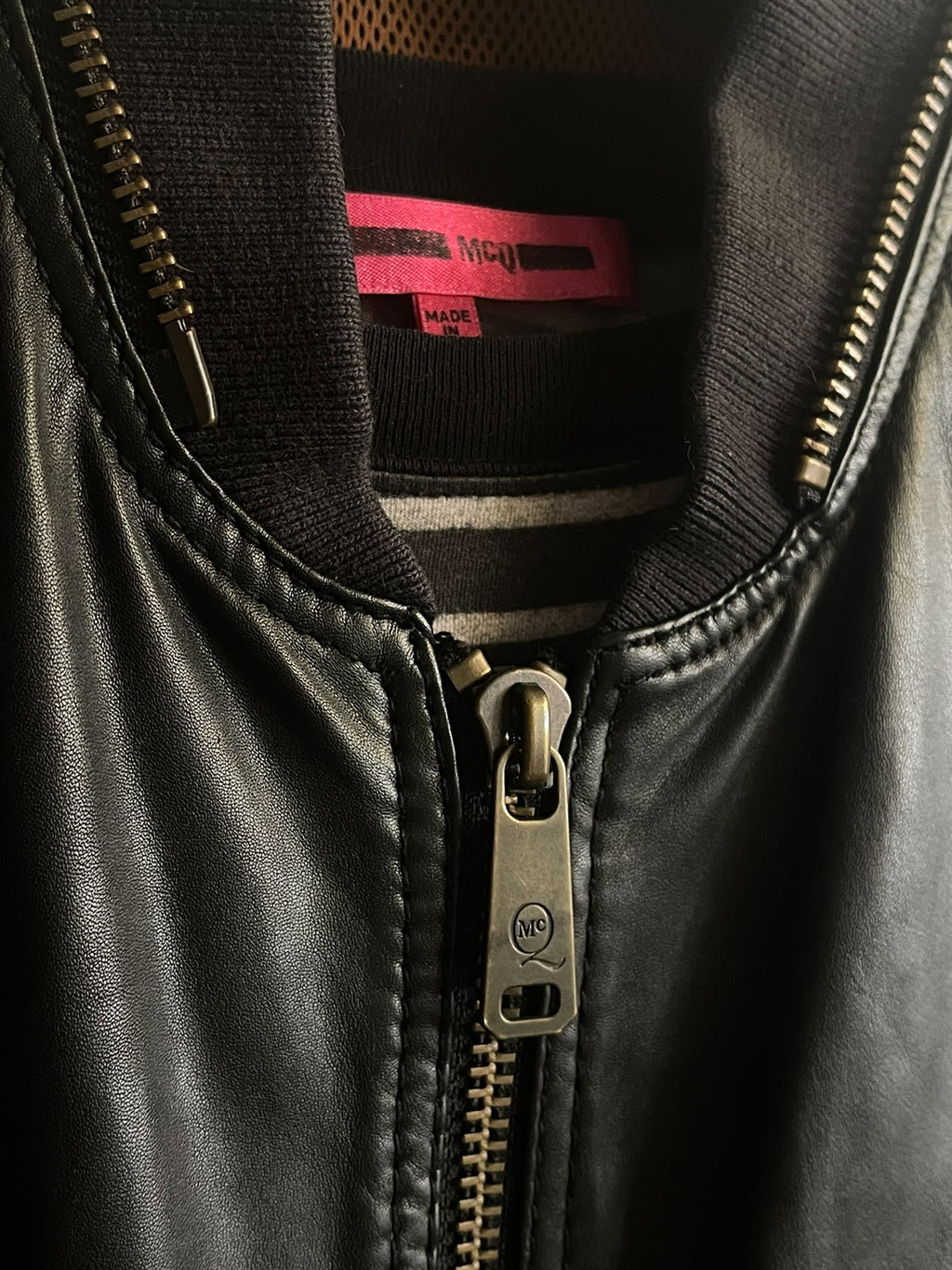 Alexander McQueen Copper YKK Zipper Leather Jacket