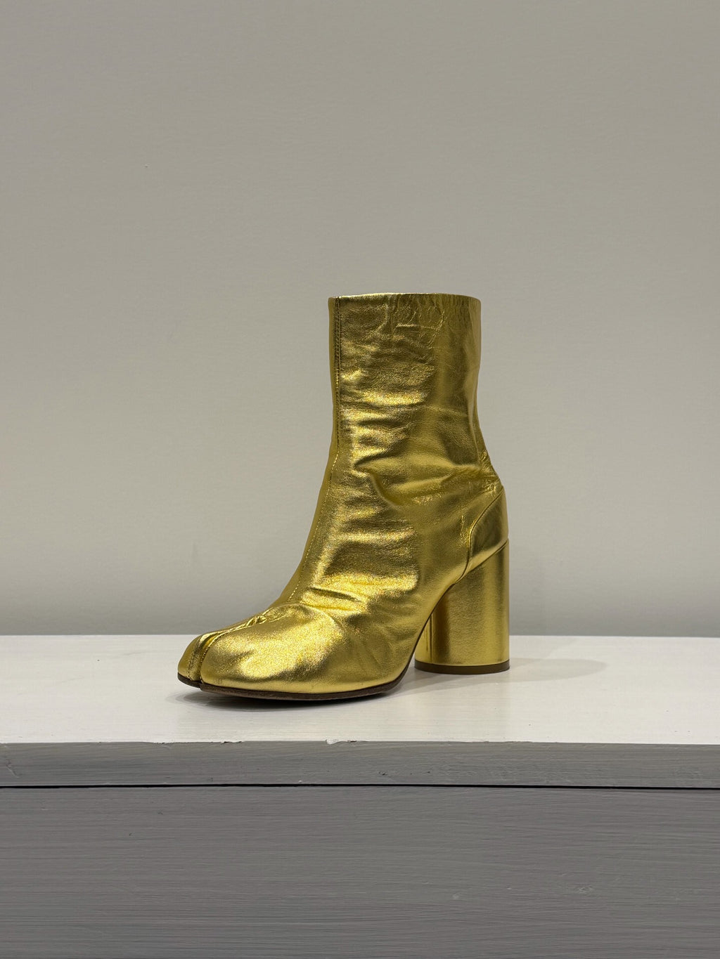 Maison Martin Margiela FW18 Liquid Gold Leather Tabi Shoes