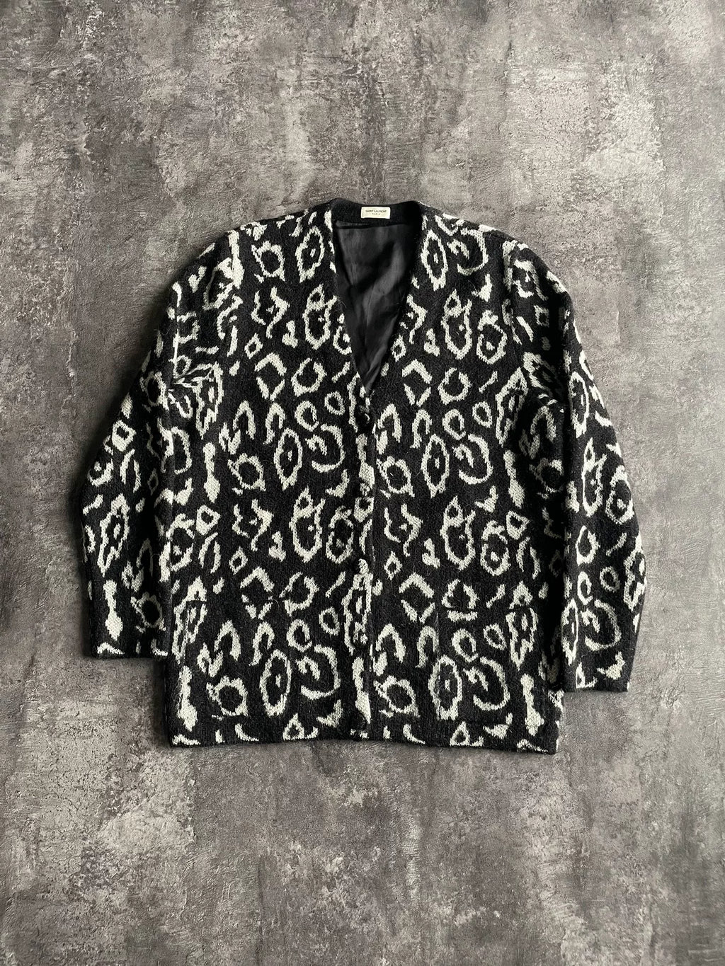 Saint Laurent Hedi Slimane FW15 Leopard Mohair Cardigan