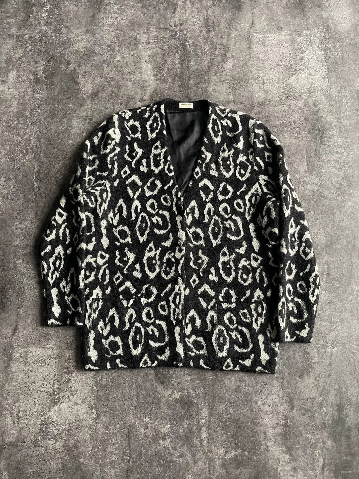 Saint Laurent Hedi Slimane FW15 Leopard Mohair Cardigan