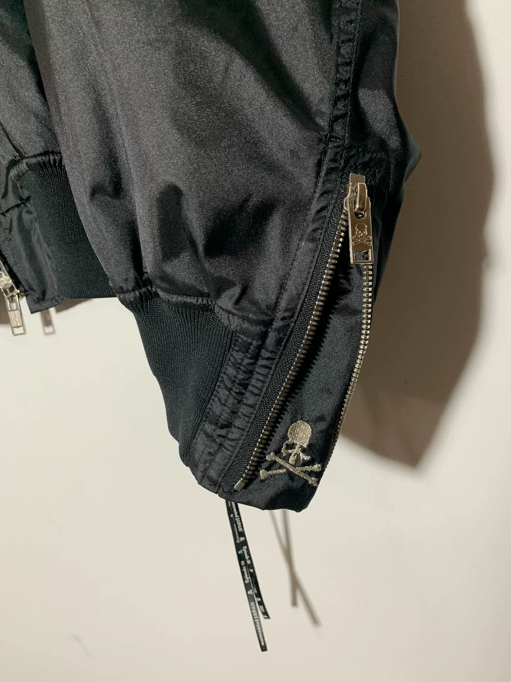 mastermind Japan Silver Embroidered Silk Flight Jacket