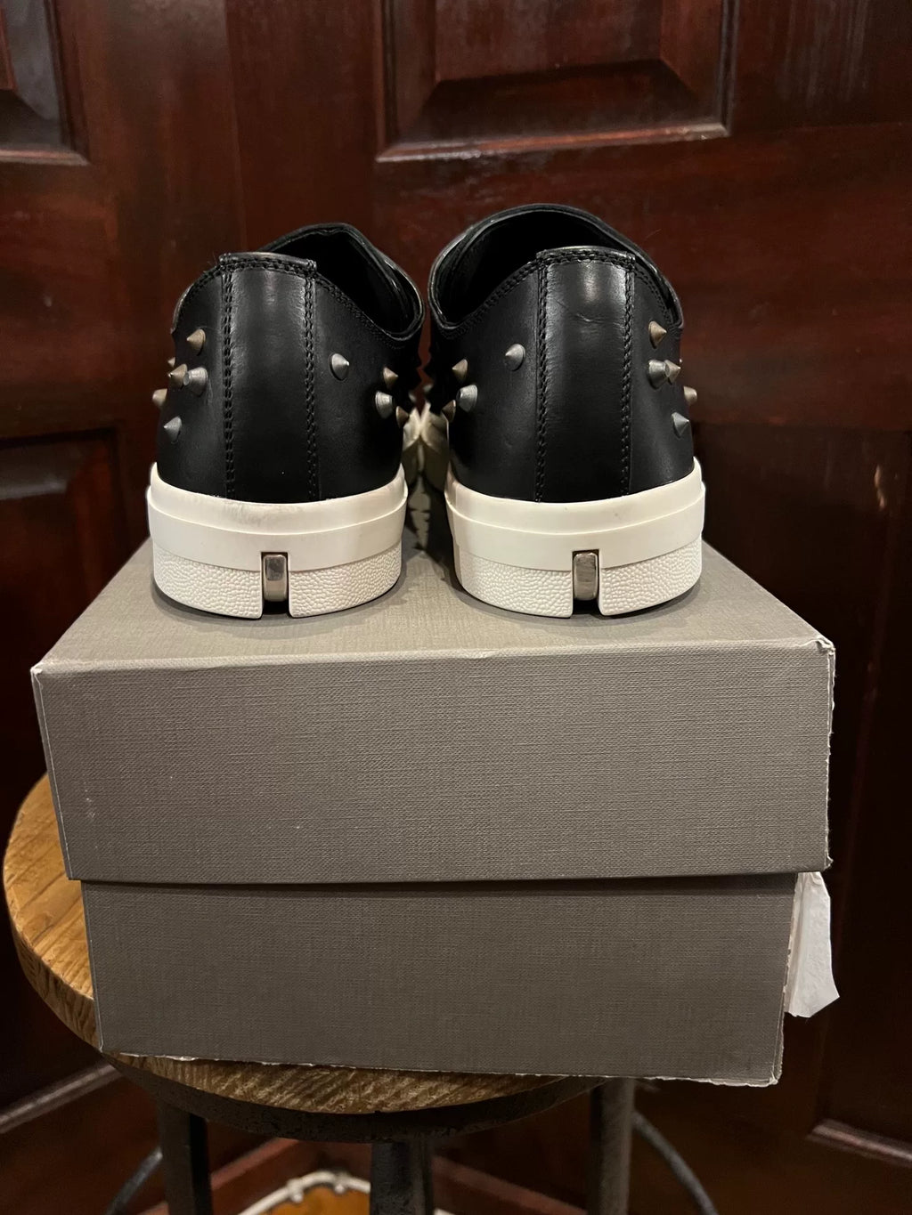 Alexander McQueen FW17 Black Irregular Studded Lambskin Sneakers