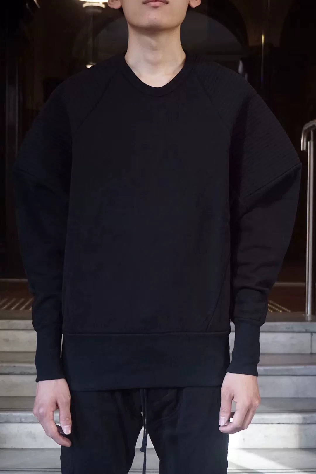 Julius AW17 Black Wide Sleeve Cotton Sweater