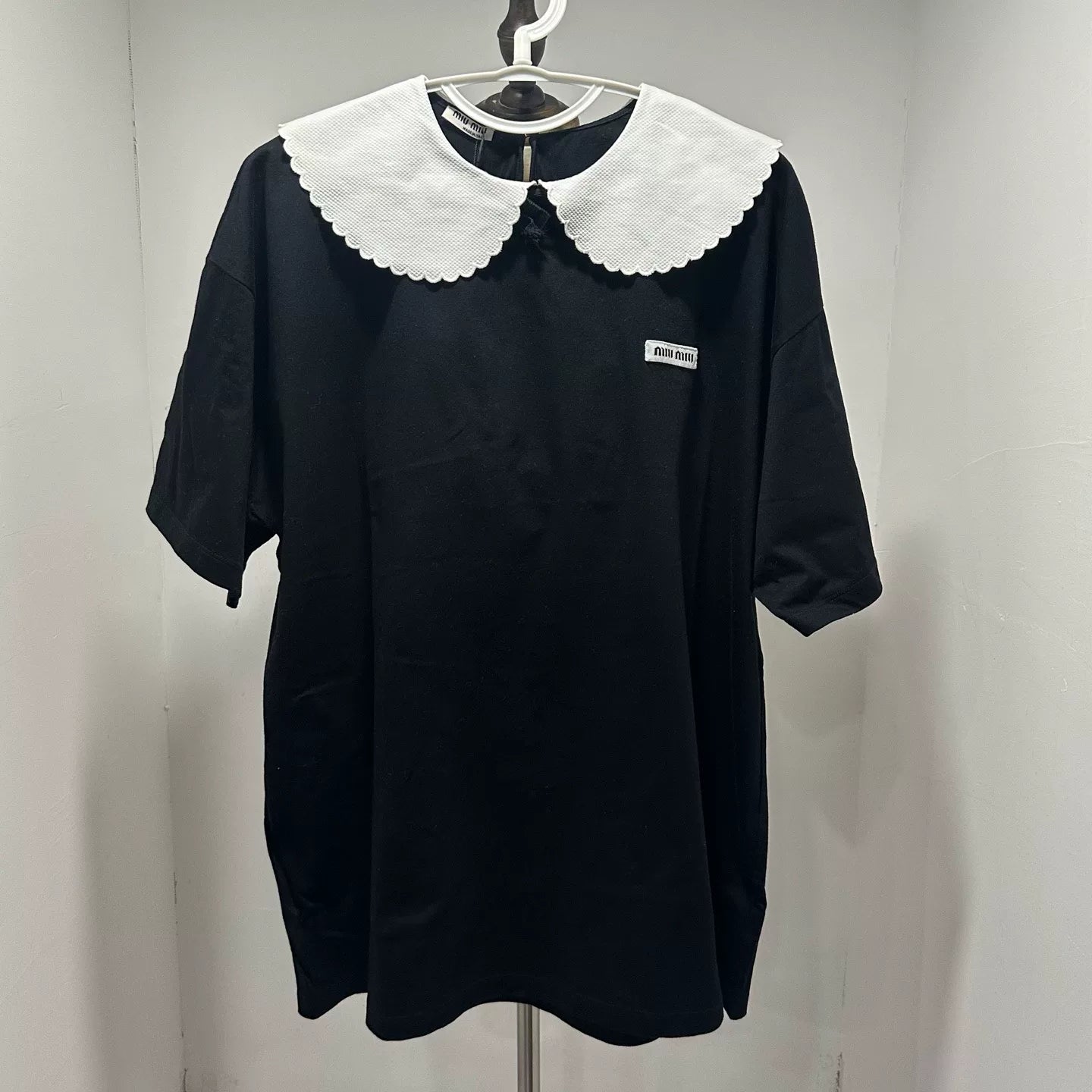 Miu Miu Embroidered Logo Short Sleeve Shirt