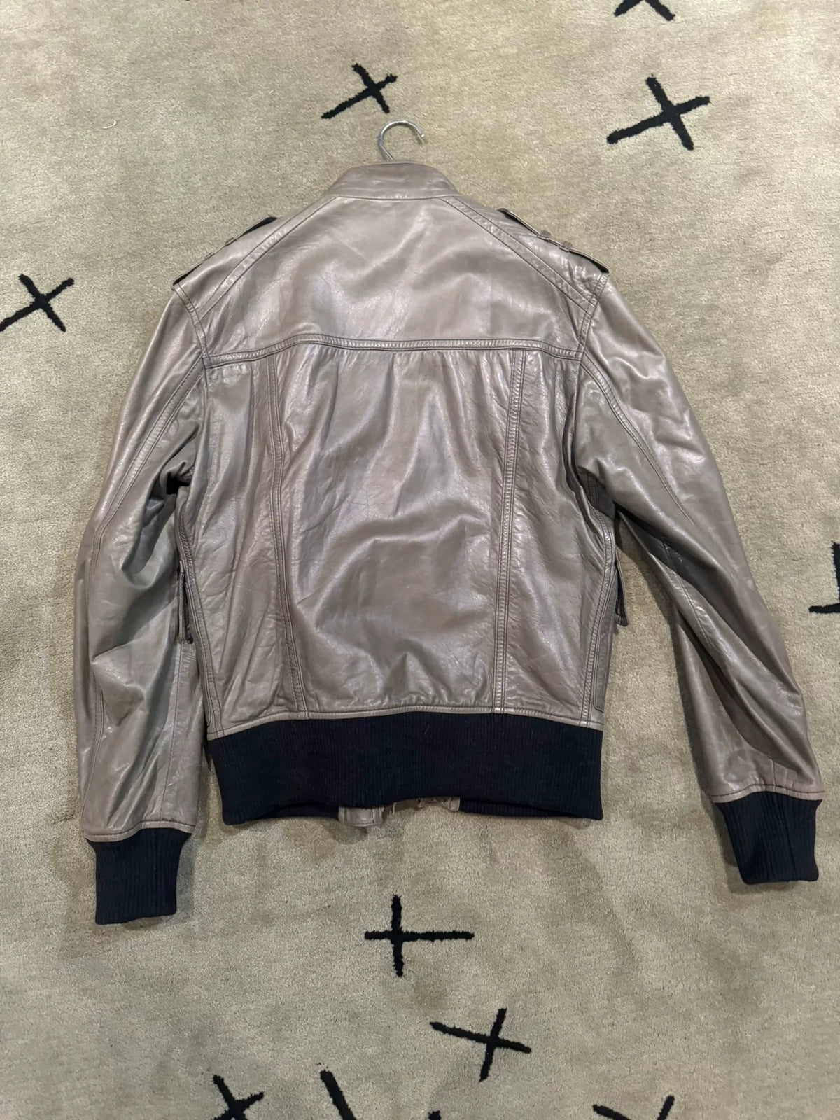 Just Cavalli Multi-Pocket Overlapping Zip Lambskin Jacket