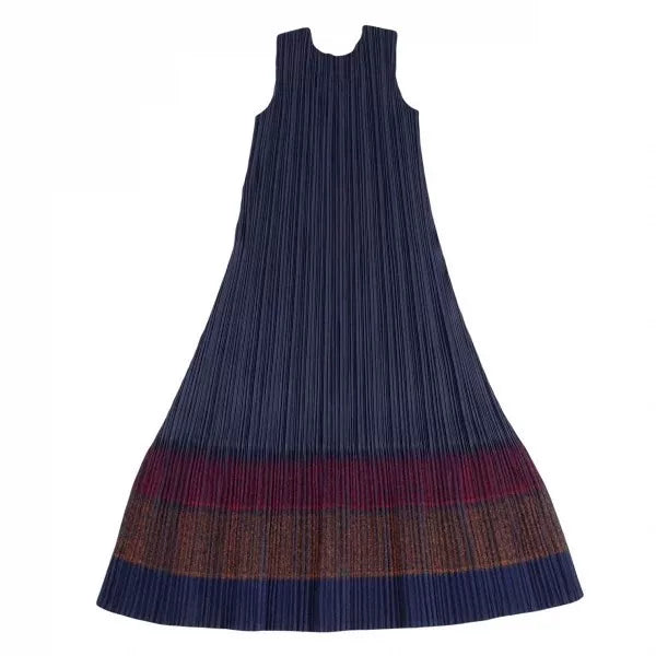 Issey Miyake Vintage Navy Lace Pleated Dress