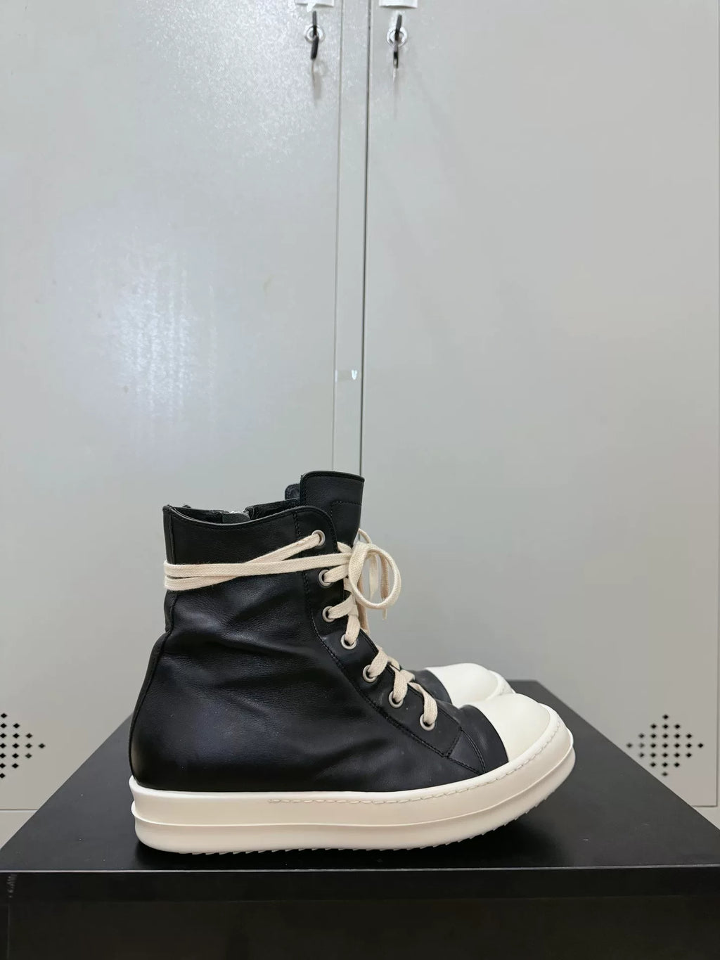 Rick Owens Black and White Tank Sole Large Converse Sneakers